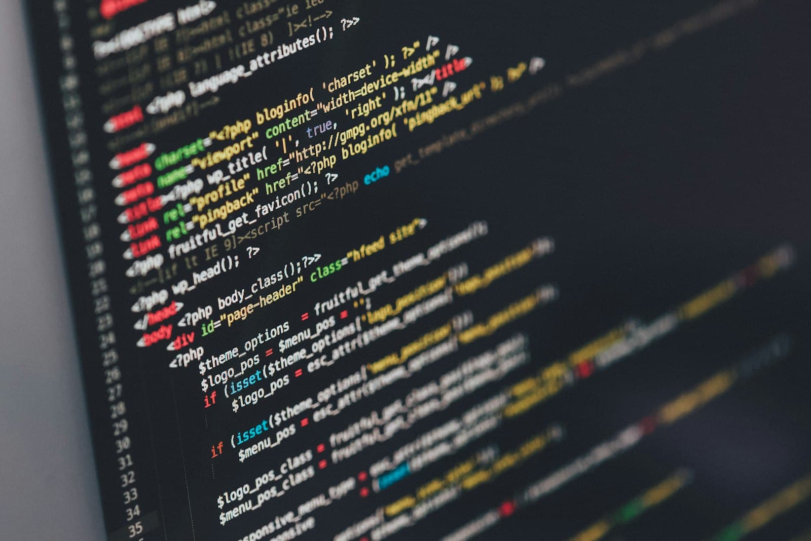 Source code on a monitor, representing internal developer platform and delivery pipeline work